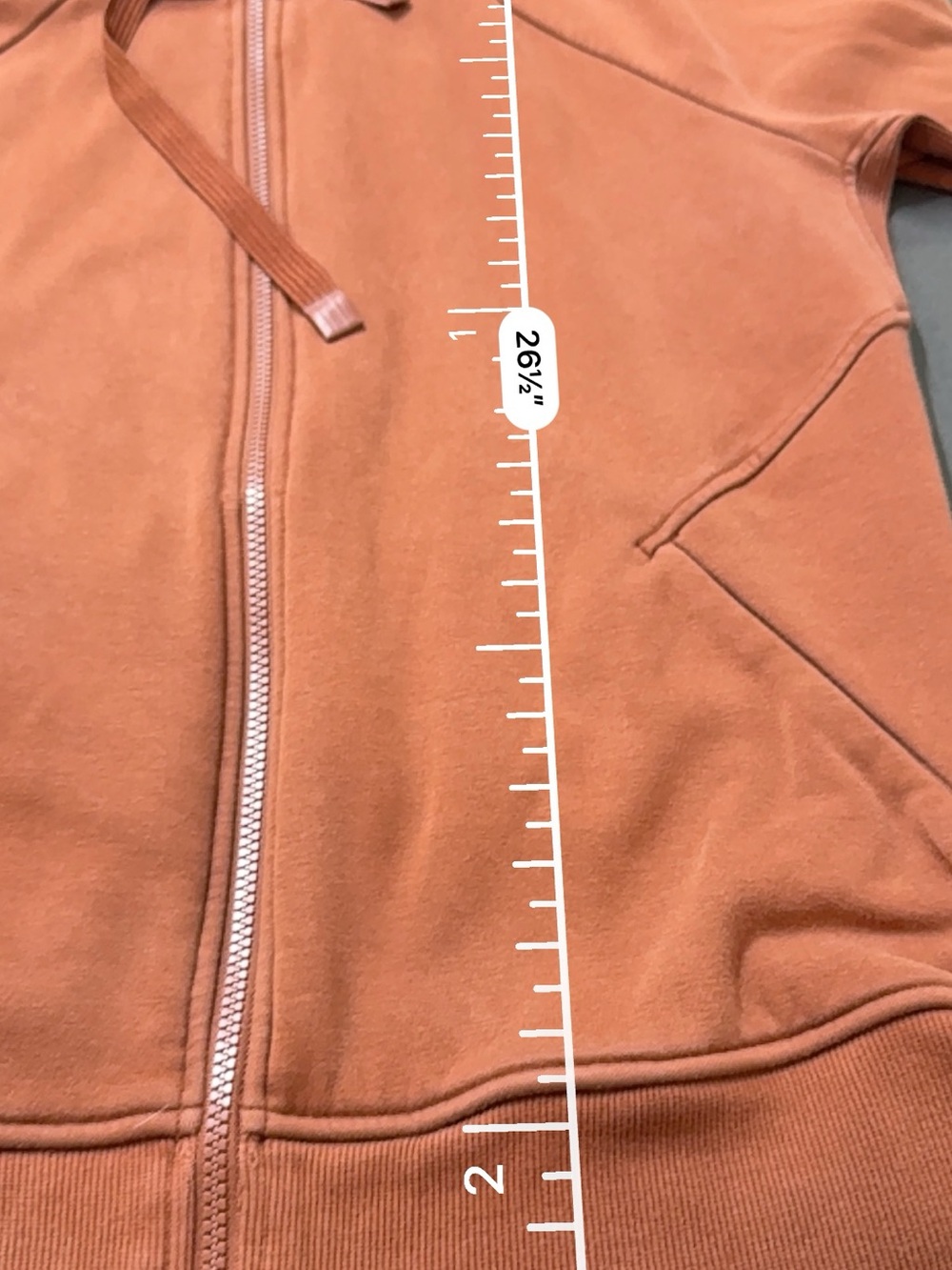 Athleta Triumph Hoodie XL Rust Orange Full Zip Thumbhole - Picture 6 of 8